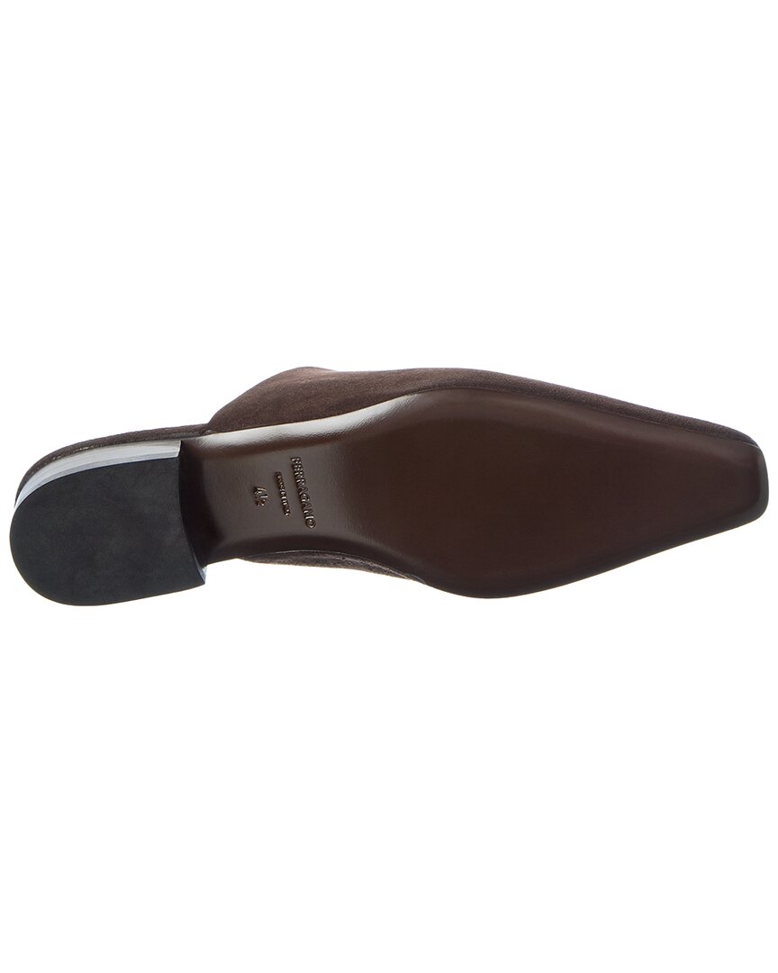 Ferragamo Suede & Patent Mule
