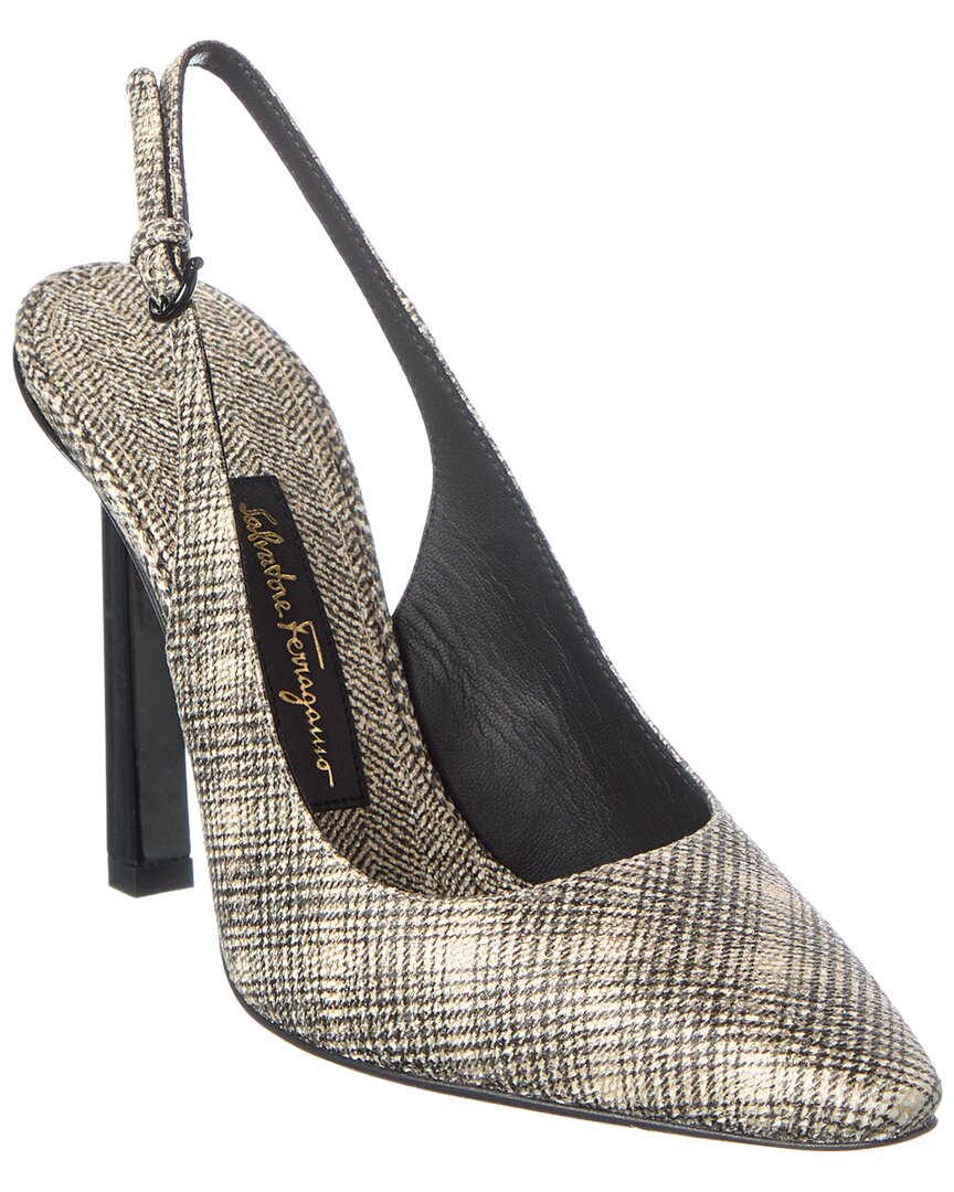 Ferragamo Slingback 100 Canvas Pump