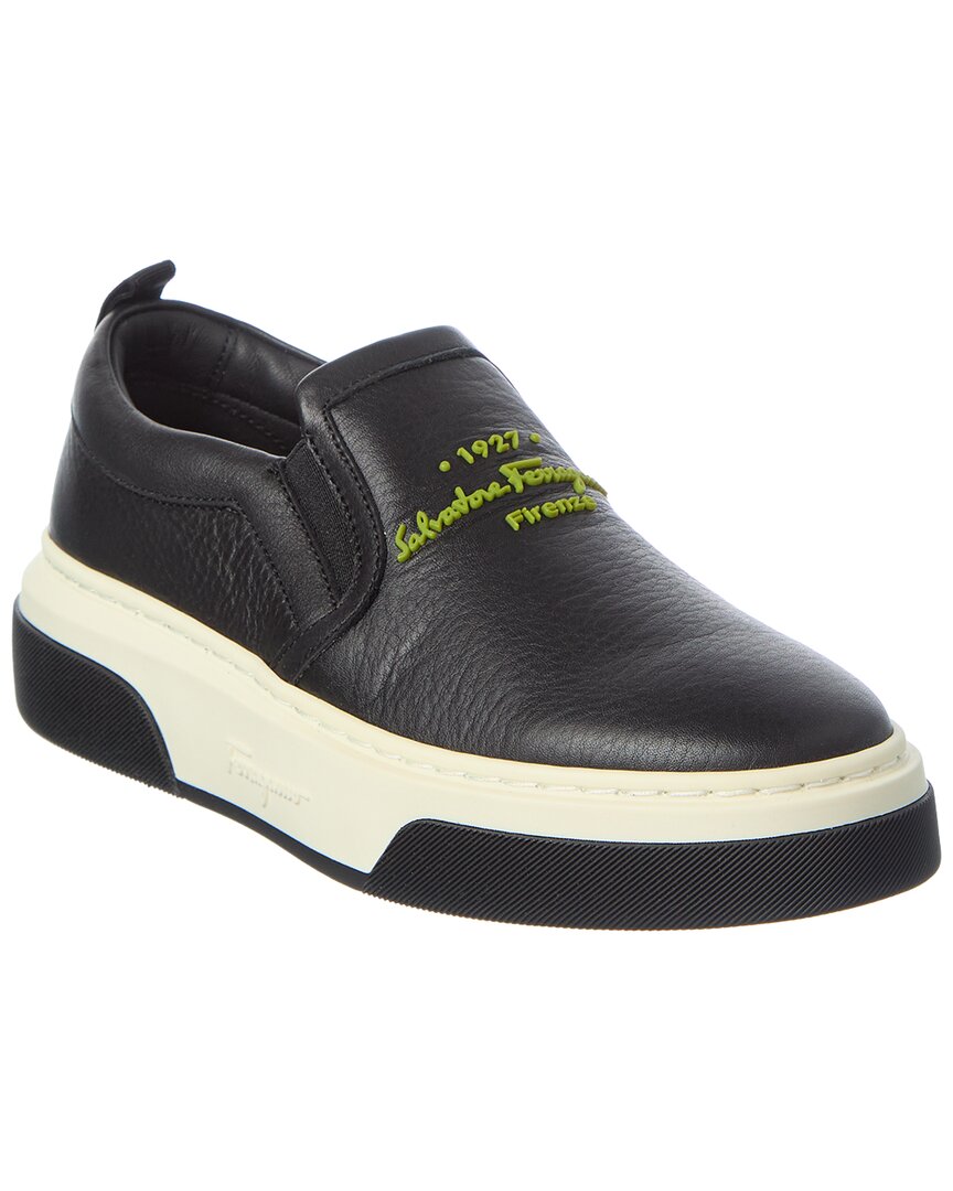 Ferragamo Leather Slip On Sneaker