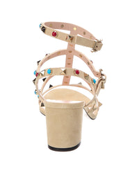 Valentino Caged Rockstud 58 Suede Ankle Strap Sandal