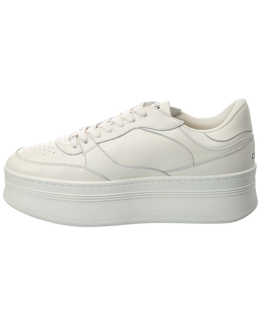 CELINE Celine Triomphe Leather Wedge Sneaker