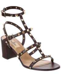 Valentino Valentino Rockstud Caged 50 Leather Ankle Strap Sandal