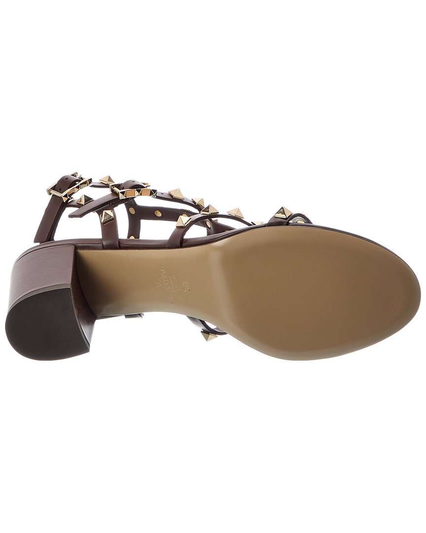 Valentino Valentino Rockstud Caged 50 Leather Ankle Strap Sandal