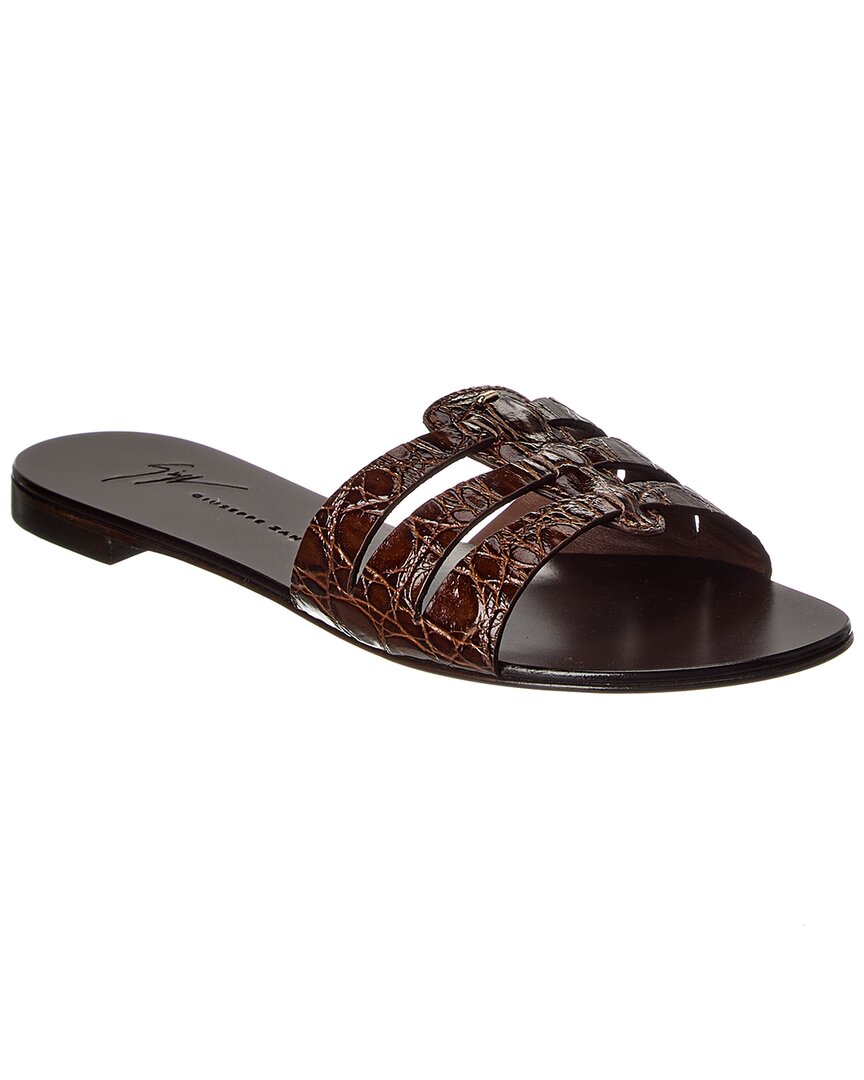 Giuseppe Zanotti Giuseppe Zanotti Anuvorock Croc-Embossed Leather Sandal