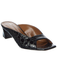 Giuseppe Zanotti Mya 45 Croc-Embossed Leather Sandal