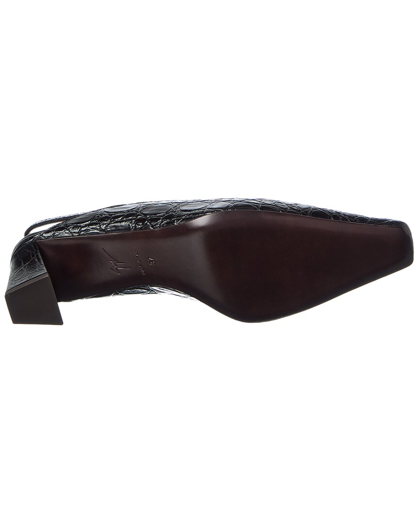 Giuseppe Zanotti Brenda 45 Croc-Embossed Leather Slingback Pump