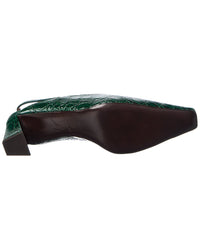 Giuseppe Zanotti Brenda 45 Croc-Embossed Leather Slingback Pump