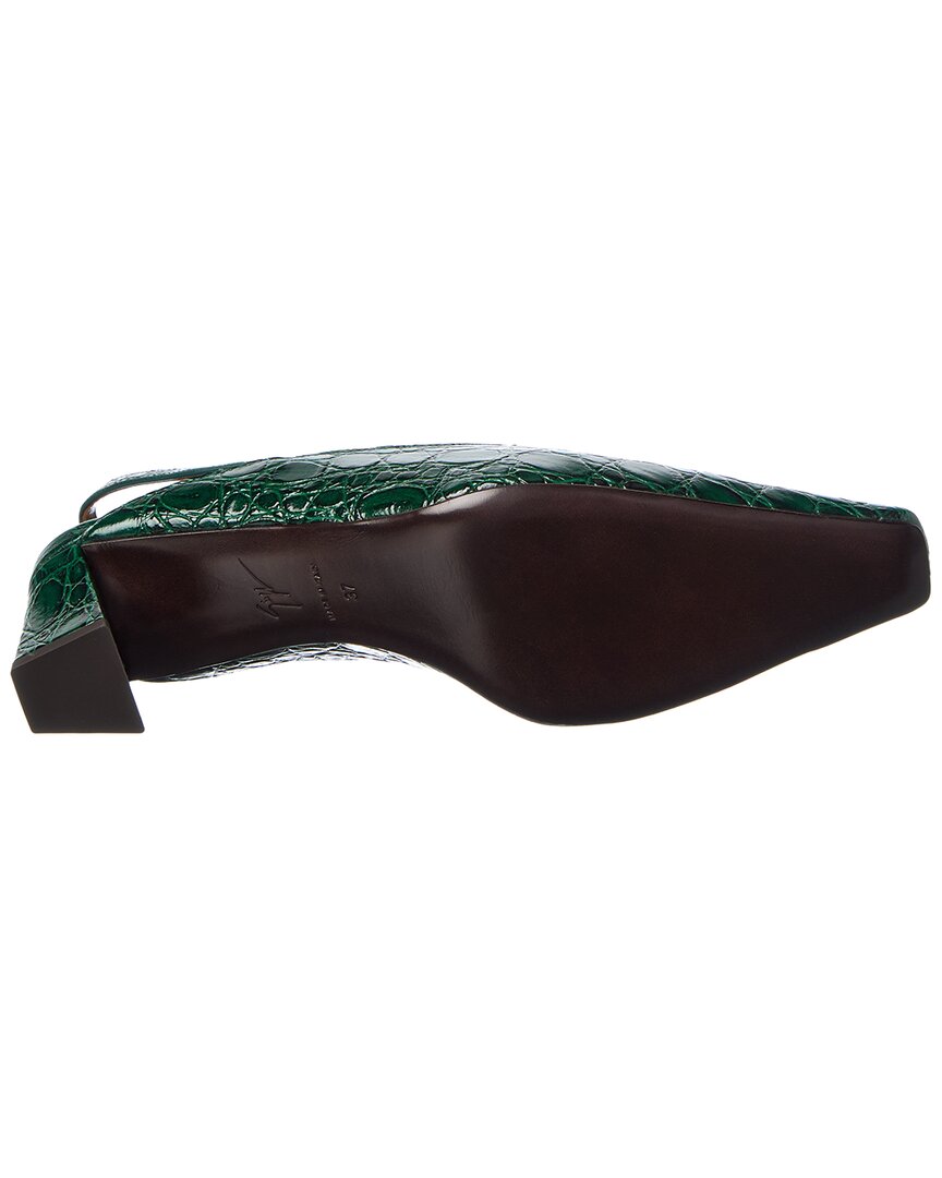 Giuseppe Zanotti Brenda 45 Croc-Embossed Leather Slingback Pump