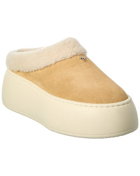 Giuseppe Zanotti Alma Suede & Shearling Sabot Platform Mule