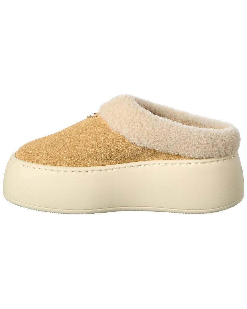 Giuseppe Zanotti Alma Suede & Shearling Sabot Platform Mule