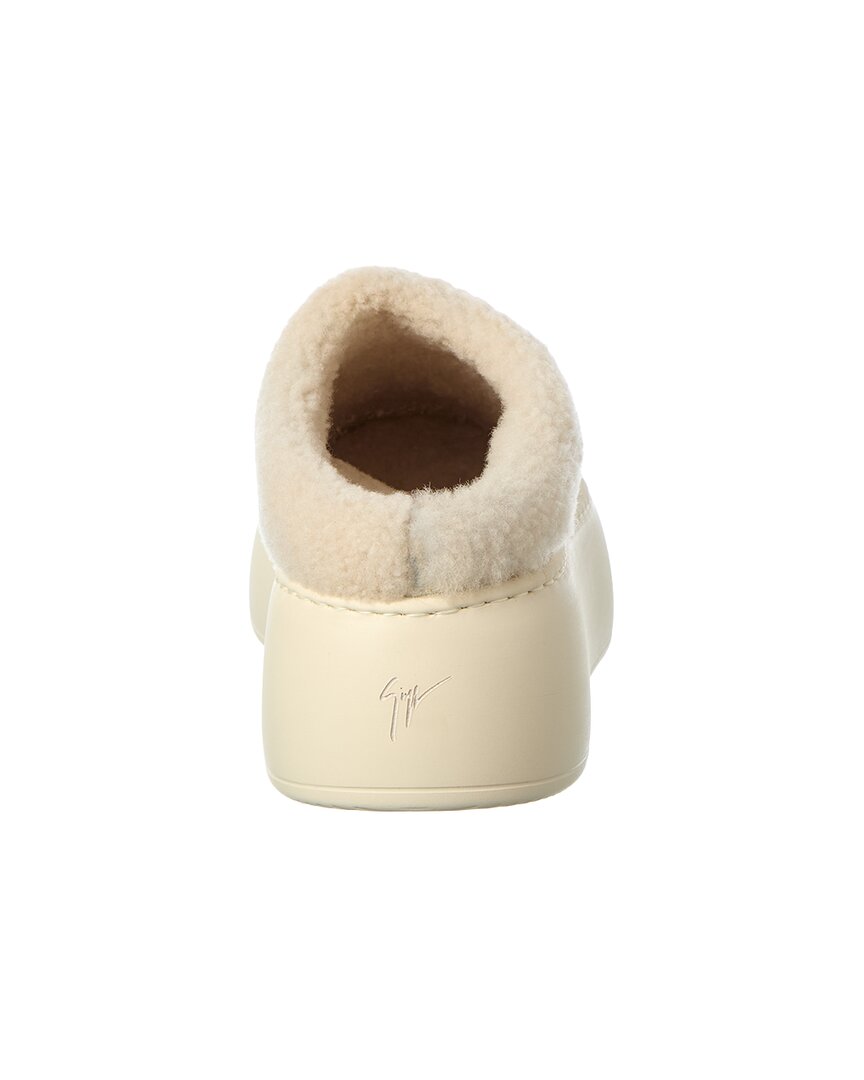 Giuseppe Zanotti Alma Suede & Shearling Sabot Platform Mule