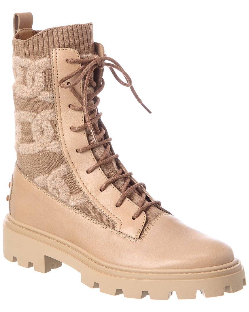 TOD's Tod’S Knit & Leather Boot