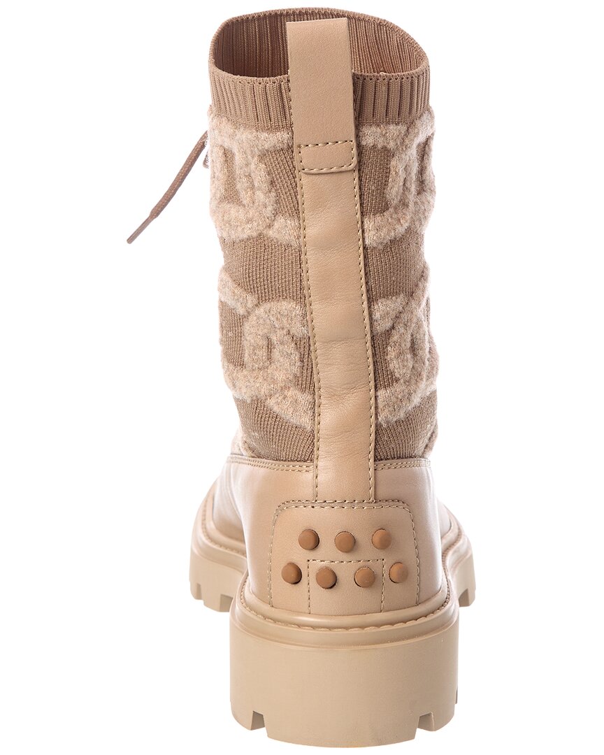 TOD's Tod’S Knit & Leather Boot