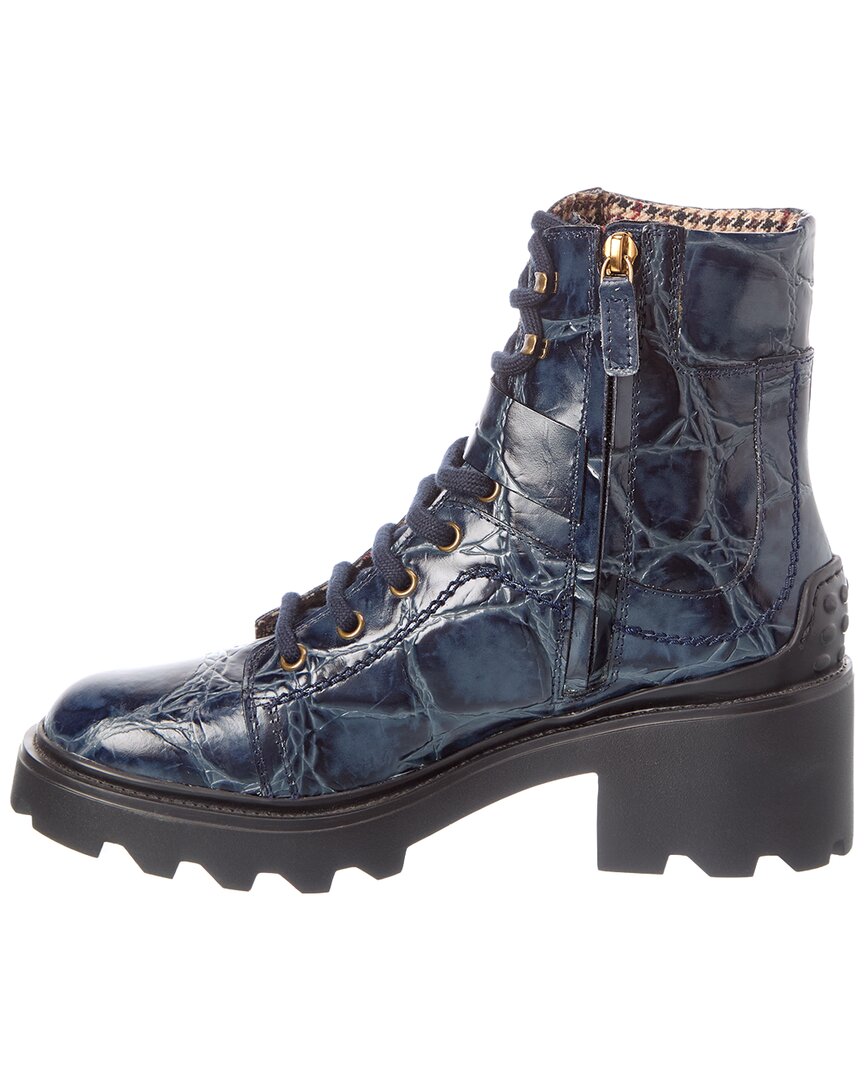TOD's Tod’S Croc-Embossed Leather Boot