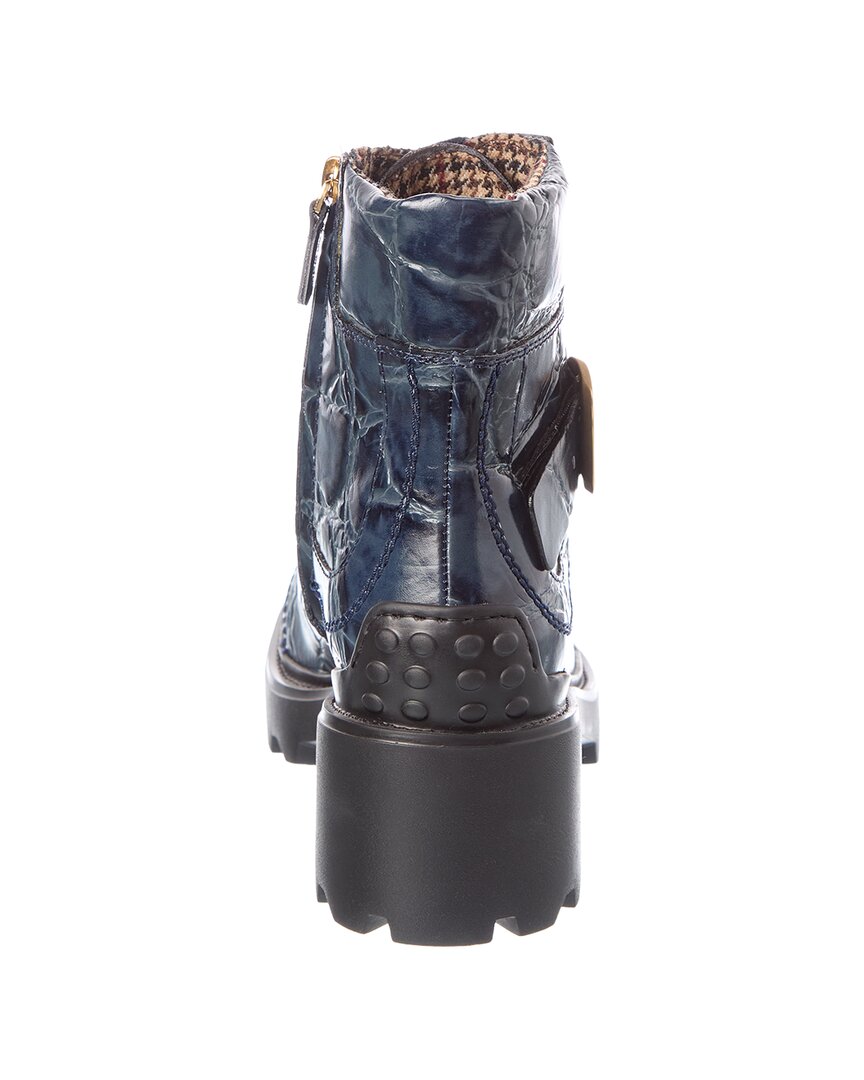 TOD's Tod’S Croc-Embossed Leather Boot