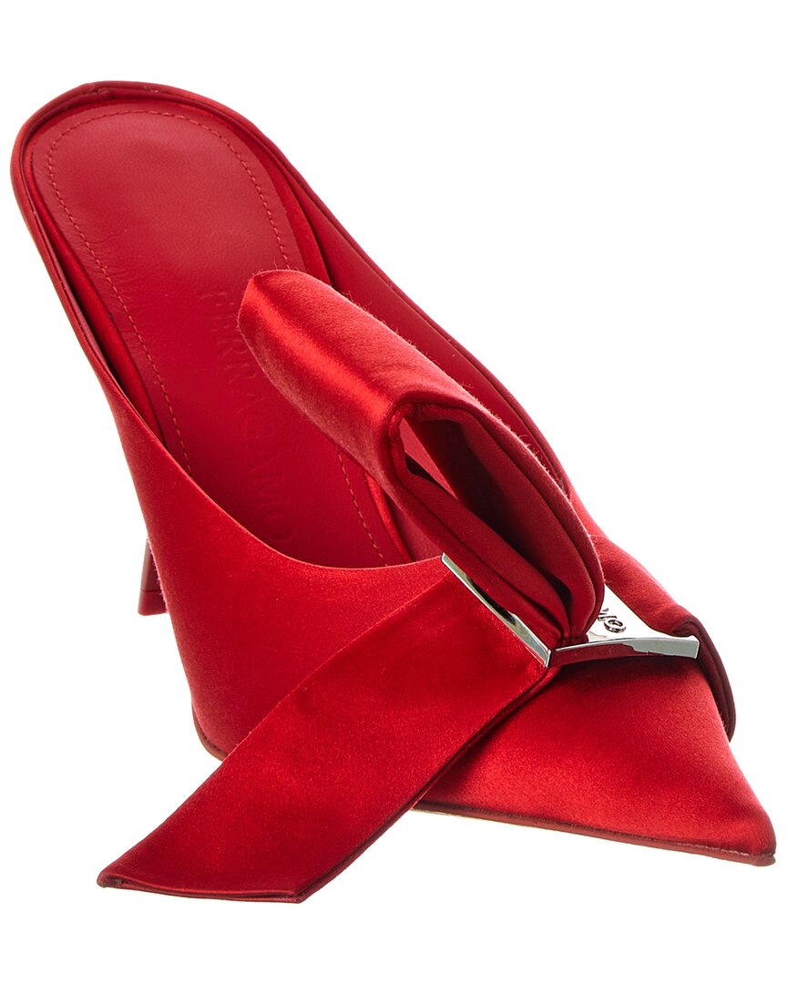 Ferragamo Asymmetric Bow Satin Pump