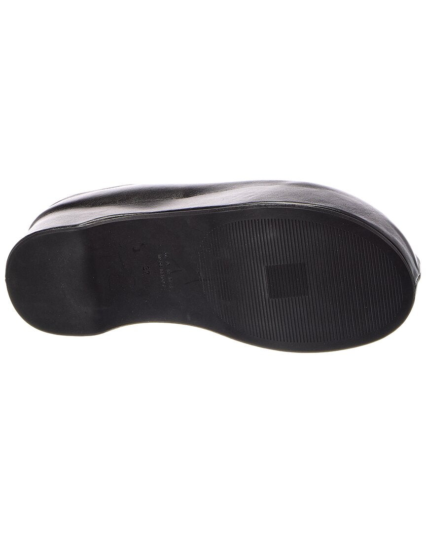 Marni Marni 75 Sabot Leather Clogs