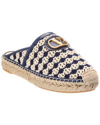 Valentino Valentino Vlogo Canvas & Leather Mule