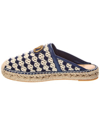 Valentino Valentino Vlogo Canvas & Leather Mule