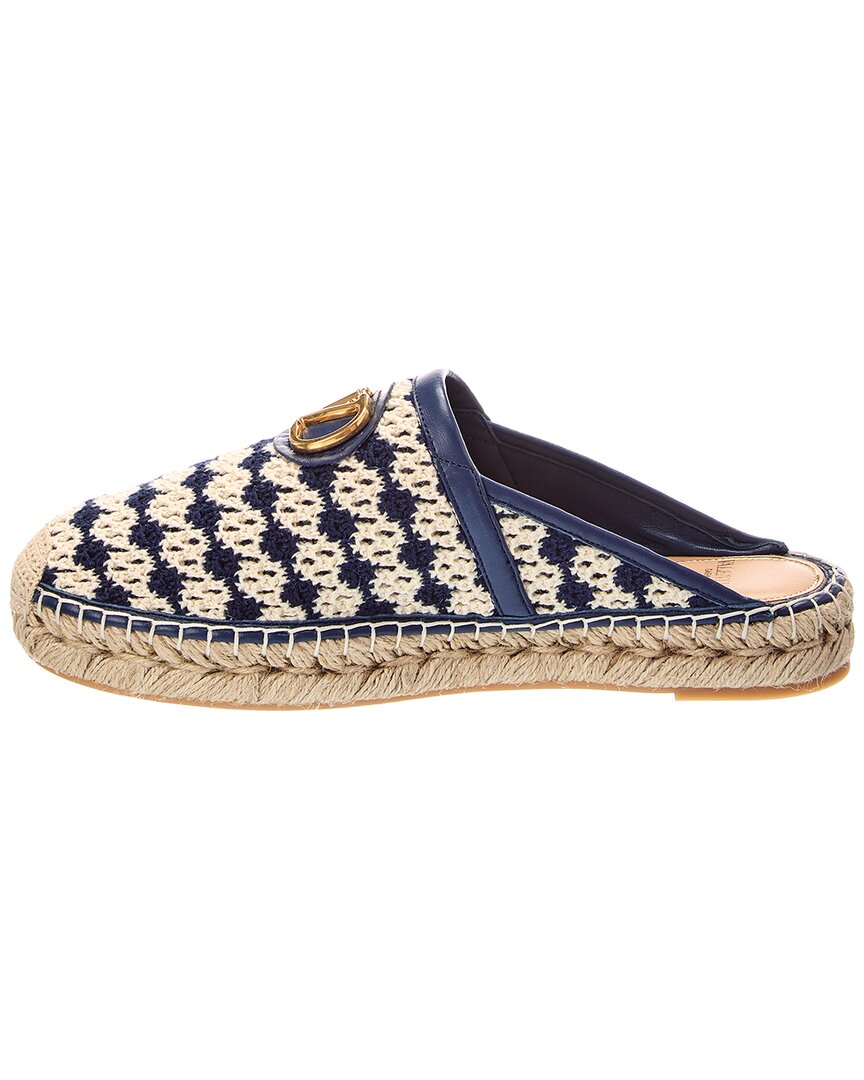 Valentino Valentino Vlogo Canvas & Leather Mule