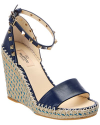 Valentino Valentino Rockstud Leather Wedge Sandal