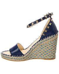 Valentino Valentino Rockstud Leather Wedge Sandal
