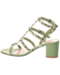 Valentino Valentino Rockstud Caged 64 Leather Ankle Strap Sandal