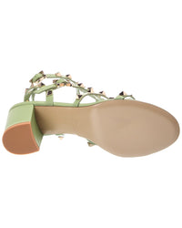 Valentino Valentino Rockstud Caged 64 Leather Ankle Strap Sandal