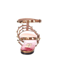 Valentino Rockstud Caged Leather Ankle Strap Sandal