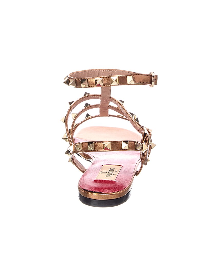 Valentino Rockstud Caged Leather Ankle Strap Sandal