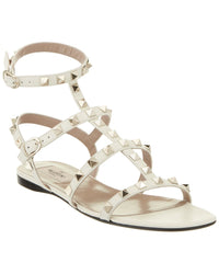 Valentino Valentino Rockstud Caged Leather Ankle Strap Sandal