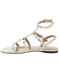 Valentino Valentino Rockstud Caged Leather Ankle Strap Sandal