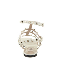 Valentino Valentino Rockstud Caged Leather Ankle Strap Sandal