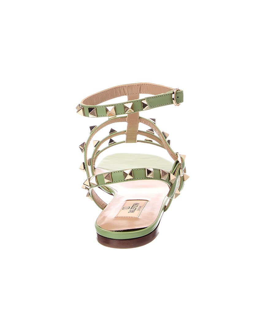 Valentino Rockstud Caged Leather Ankle Strap Sandal