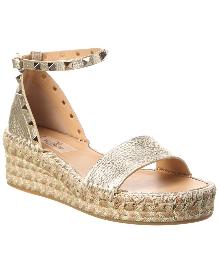 Valentino Valentino Rockstud 55 Grainy Leather Platform Sandal