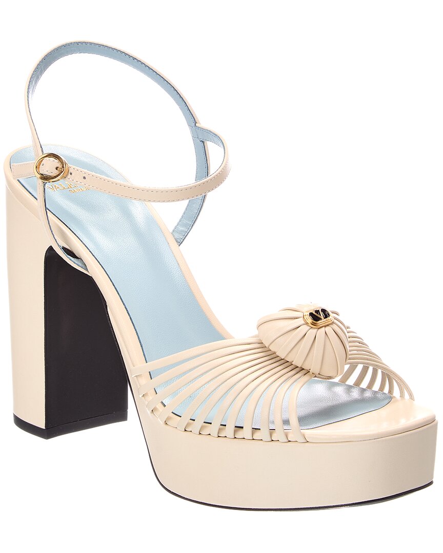 Valentino Valentino Vlogo Coeur Leather 100 Sandal