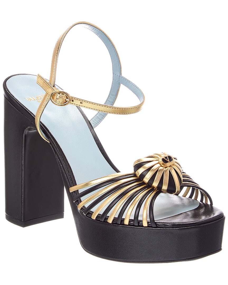 Valentino Valentino Vlogo Coeur Leather 100 Sandal