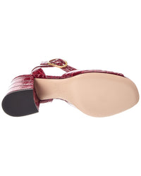 Valentino Valentino Croc-Embossed 80 Leather Sandal