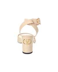 Valentino Valentino Croc-Embossed 80 Leather Sandal