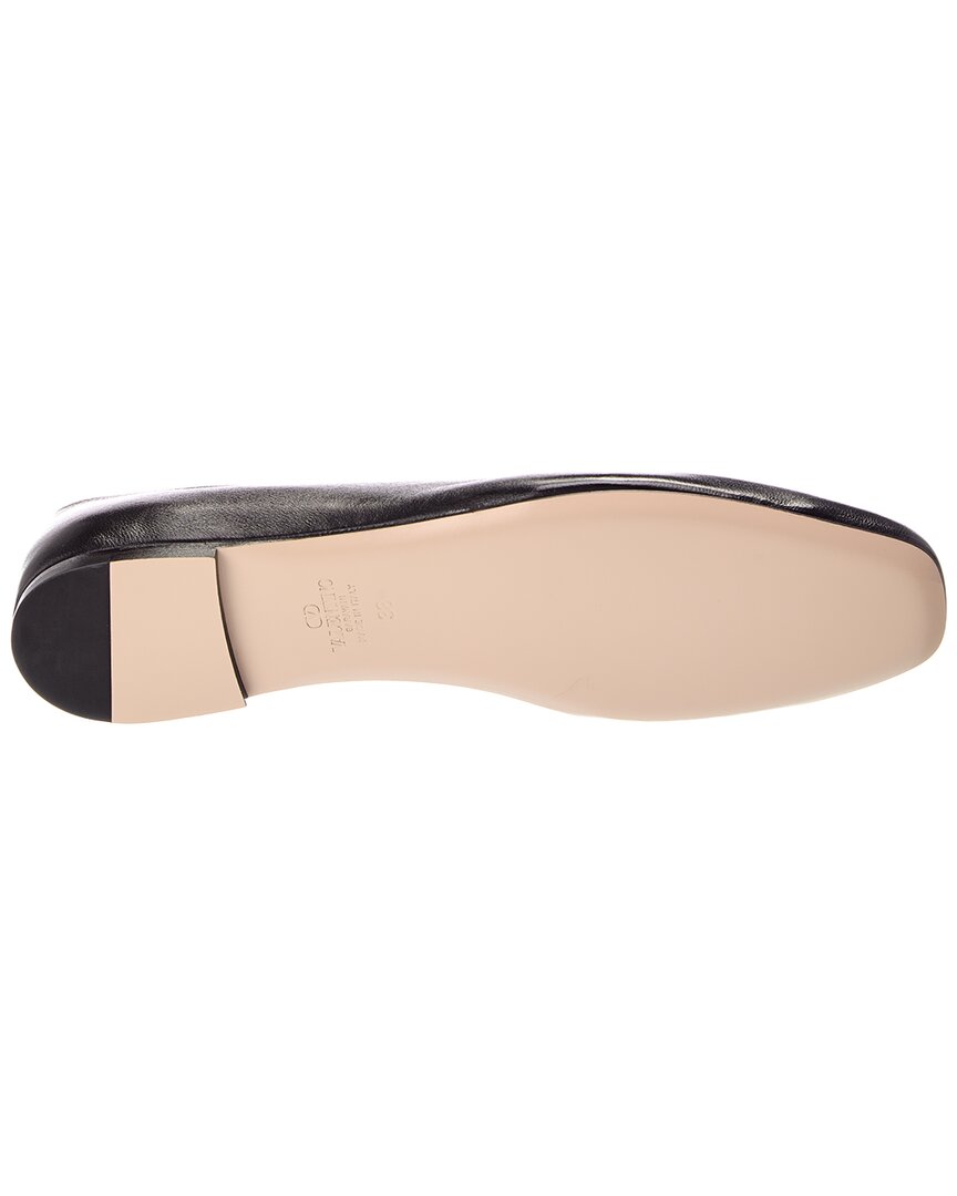 Valentino Valentino Vlogo Signature Leather Ballerina Flat