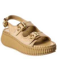 Chloé Chloé Nama Suede Wedge Sandal