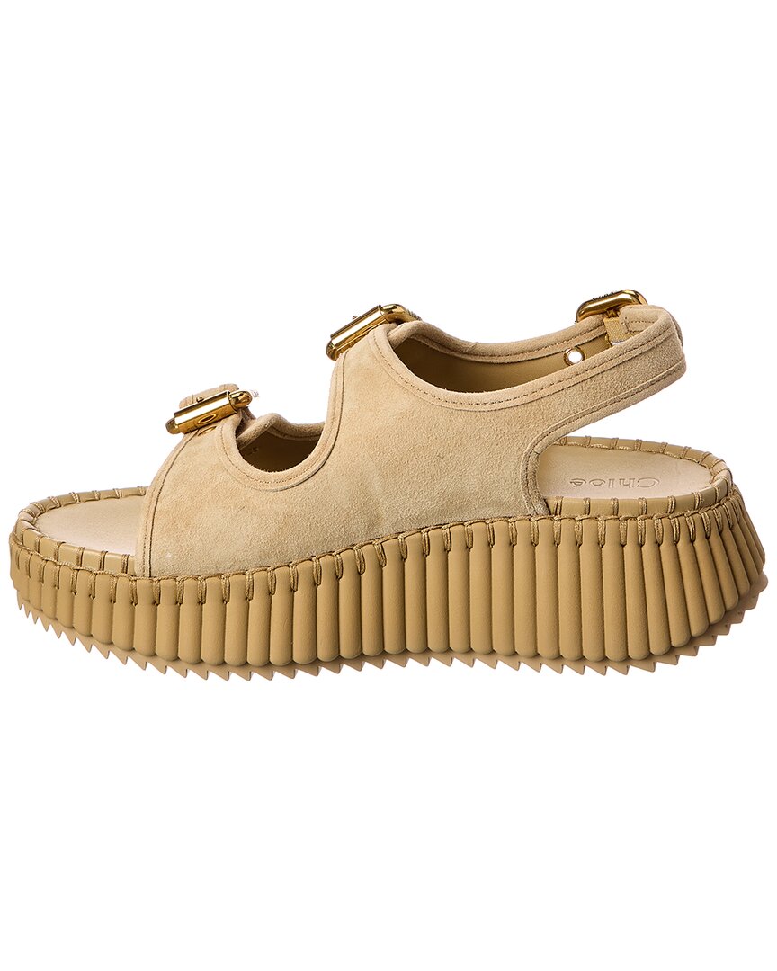Chloé Chloé Nama Suede Wedge Sandal