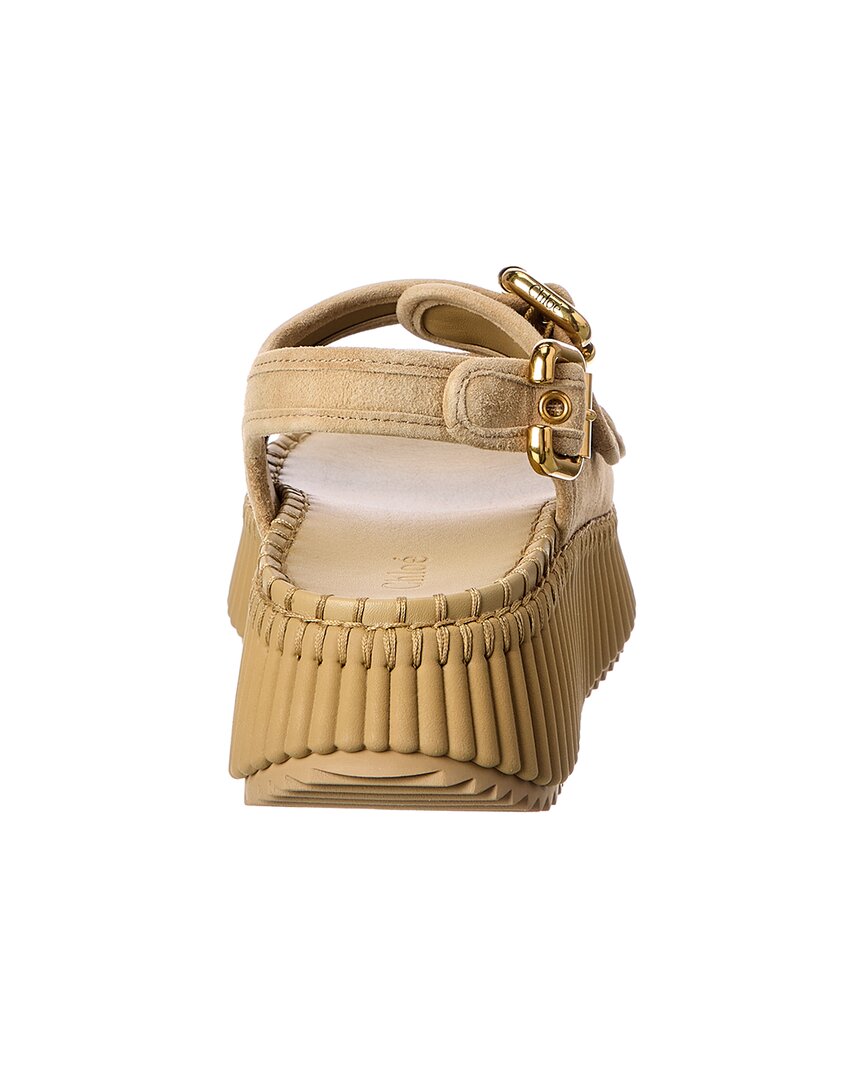 Chloé Chloé Nama Suede Wedge Sandal