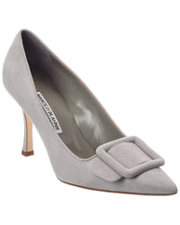 Manolo Blahnik Maysale 90 Suede Pump