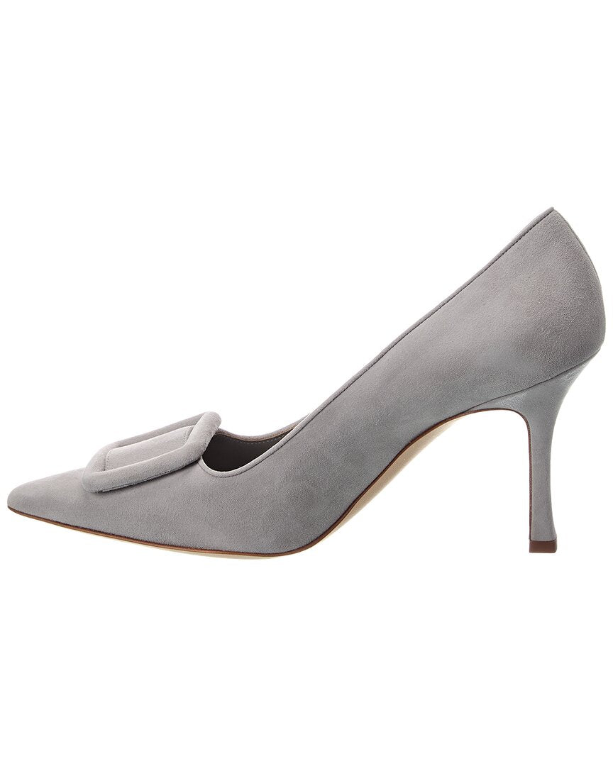 Manolo Blahnik Maysale 90 Suede Pump