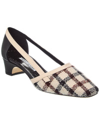Manolo Blahnik Varro 40 Wool & Leather Pump