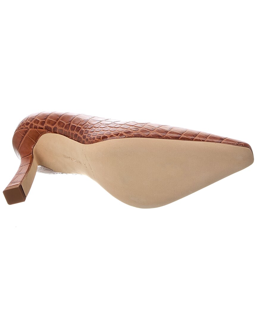 Manolo Blahnik Moira 105 Croc-Embossed Leather Pump