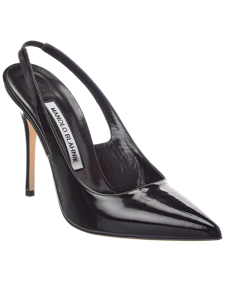 Manolo Blahnik Allura 105 Patent Slingback Pump