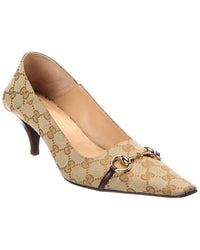 Gucci Gucci Vittioria Gg Supreme Canvas & Leather Pump