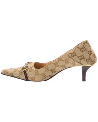 Gucci Gucci Vittioria Gg Supreme Canvas & Leather Pump